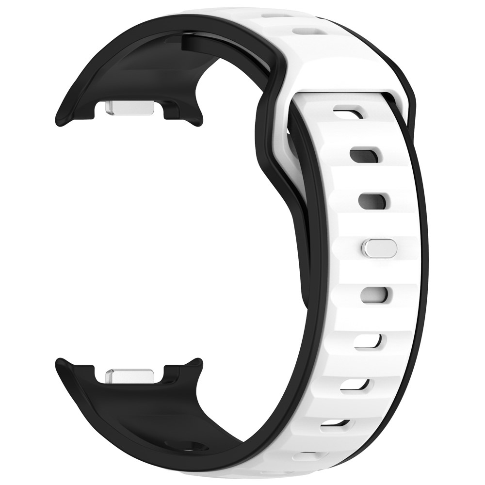 Sports silikónový remienok na Samsung Galaxy Watch8 Classic 46mm/Watch8 44mm/40mm - čierny/biely