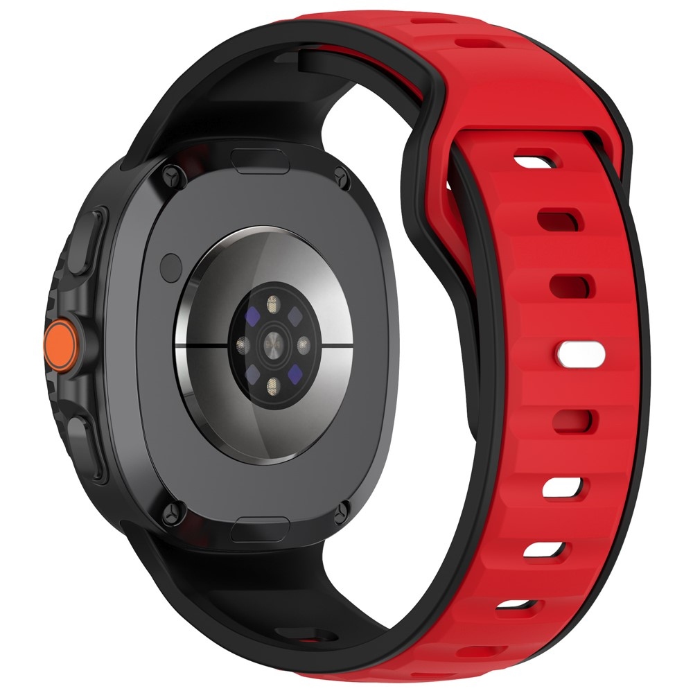 Sports silikónový remienok na Samsung Galaxy Watch8 Classic 46mm/Watch8 44mm/40mm - čierny/červený