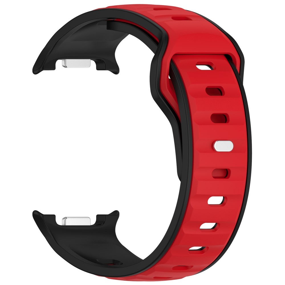 Sports silikónový remienok na Samsung Galaxy Watch8 Classic 46mm/Watch8 44mm/40mm - čierny/červený