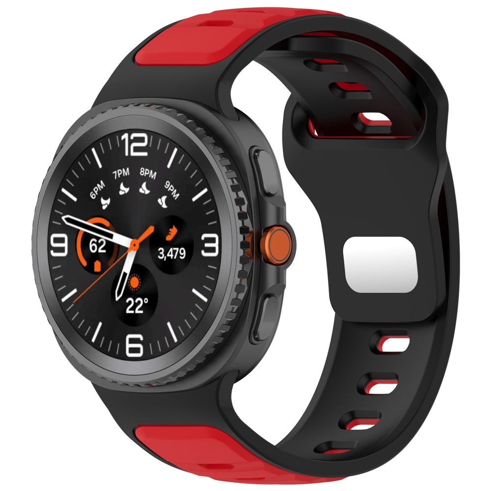 Sports silikónový remienok na Samsung Galaxy Watch8 Classic 46mm/Watch8 44mm/40mm - čierny/červený