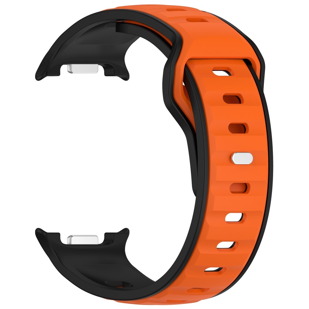 Sports silikónový remienok na Samsung Galaxy Watch8 Classic 46mm/Watch8 44mm/40mm - čierny/oranžový
