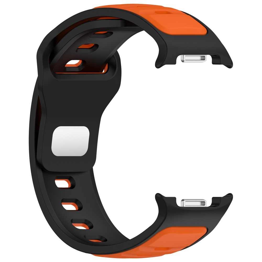 Sports silikónový remienok na Samsung Galaxy Watch8 Classic 46mm/Watch8 44mm/40mm - čierny/oranžový