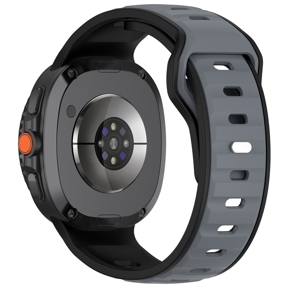 Sports silikónový remienok na Samsung Galaxy Watch8 Classic 46mm/Watch8 44mm/40mm - čierny/sivý
