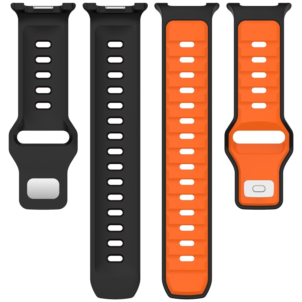 Sports silikónový remienok na Samsung Galaxy Watch8 Classic 46mm/Watch8 44mm/40mm - čierny/sivý