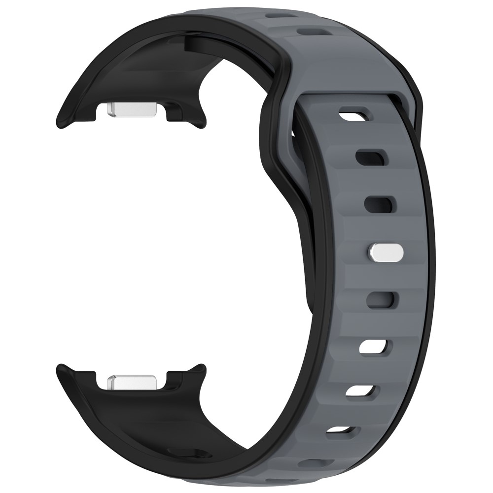 Sports silikónový remienok na Samsung Galaxy Watch8 Classic 46mm/Watch8 44mm/40mm - čierny/sivý
