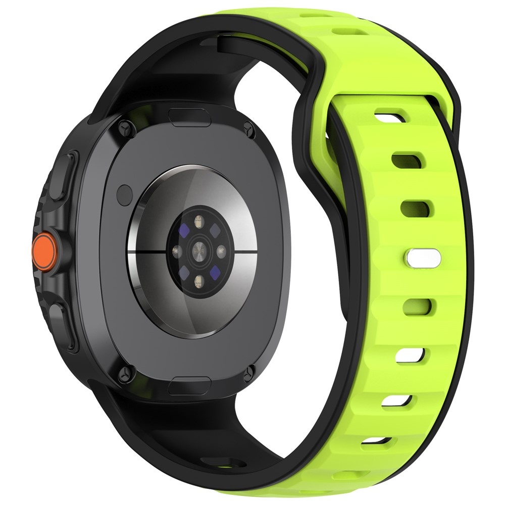Sports silikónový remienok na Samsung Galaxy Watch8 Classic 46mm/Watch8 44mm/40mm - čierny/zelený
