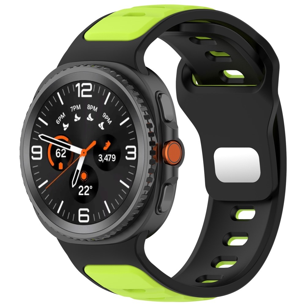 Sports silikónový remienok na Samsung Galaxy Watch8 Classic 46mm/Watch8 44mm/40mm - čierny/zelený