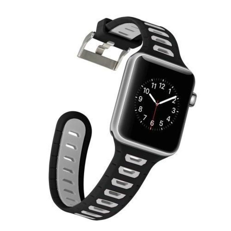 Športy silikónový remienok na Apple Watch 38mm - čierny a biely