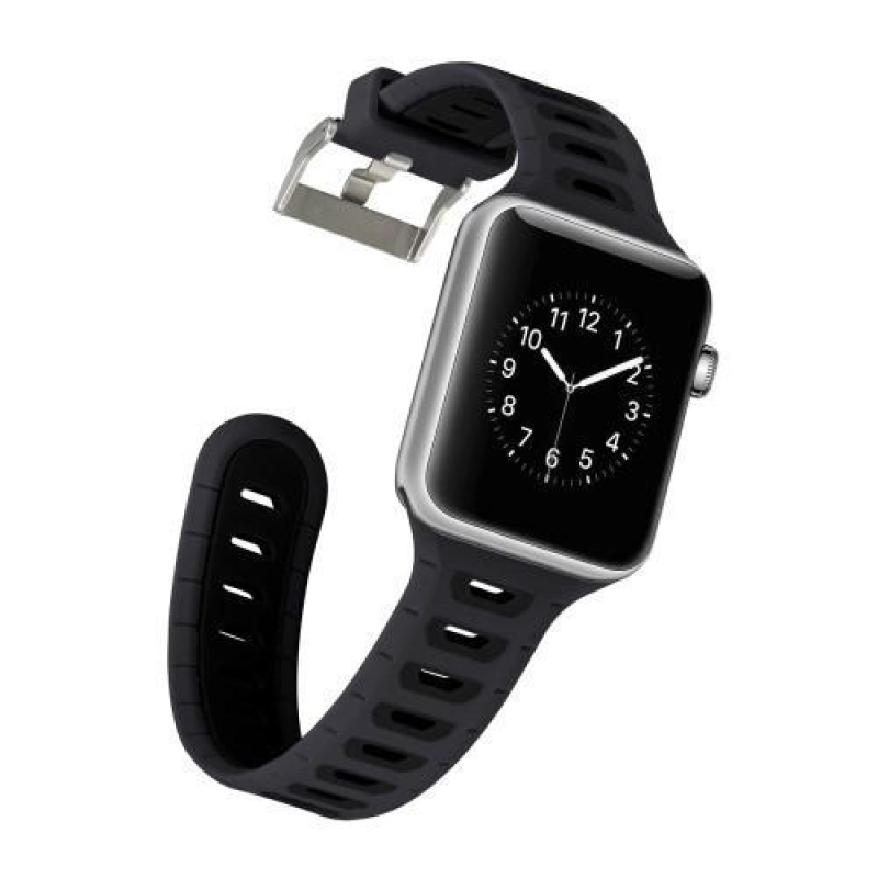 Športy silikónový remienok na Apple Watch 38mm - čierny