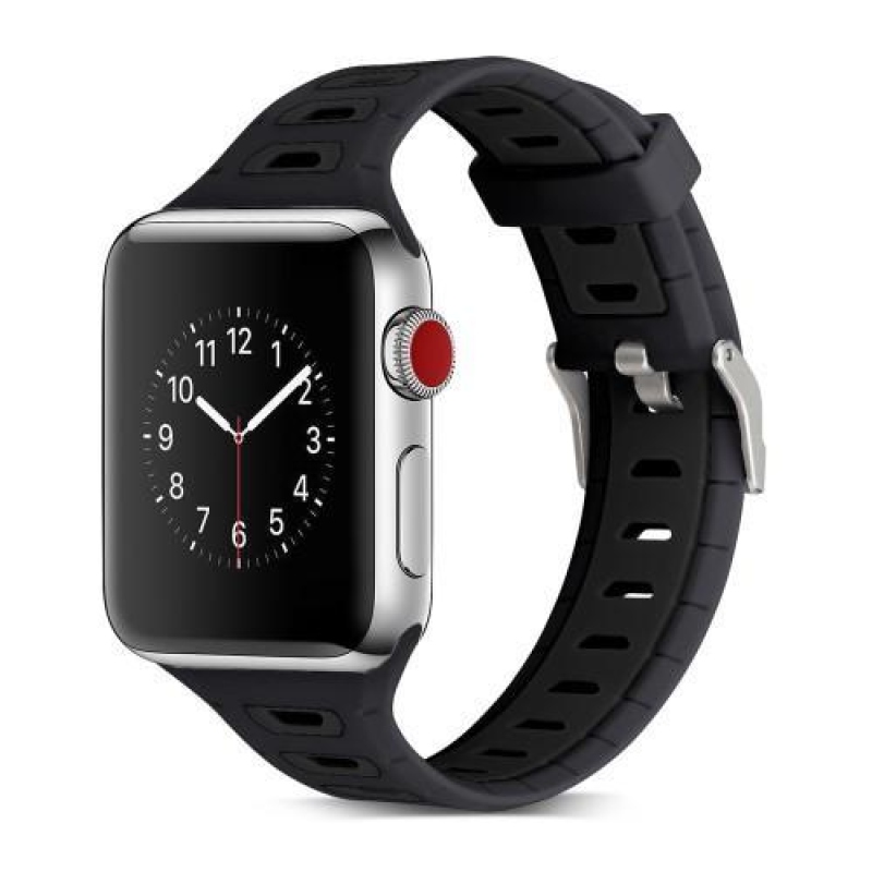 Športy silikónový remienok na Apple Watch 38mm - čierny