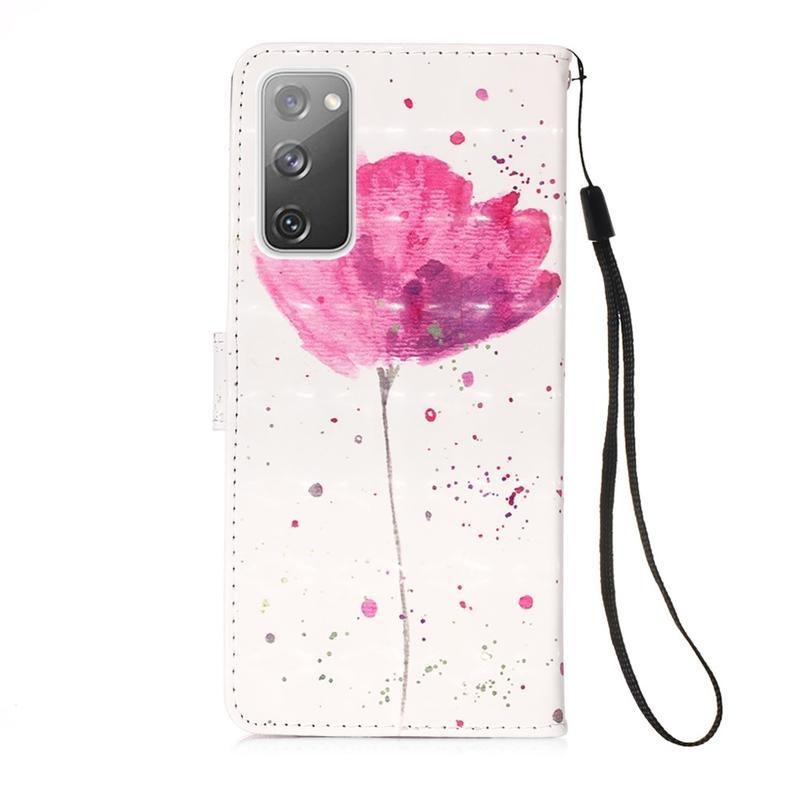 Spot PU kožené peněženkové púzdro pre mobil Samsung Galaxy S20 FE / S20 FE 5G - ružový kvet