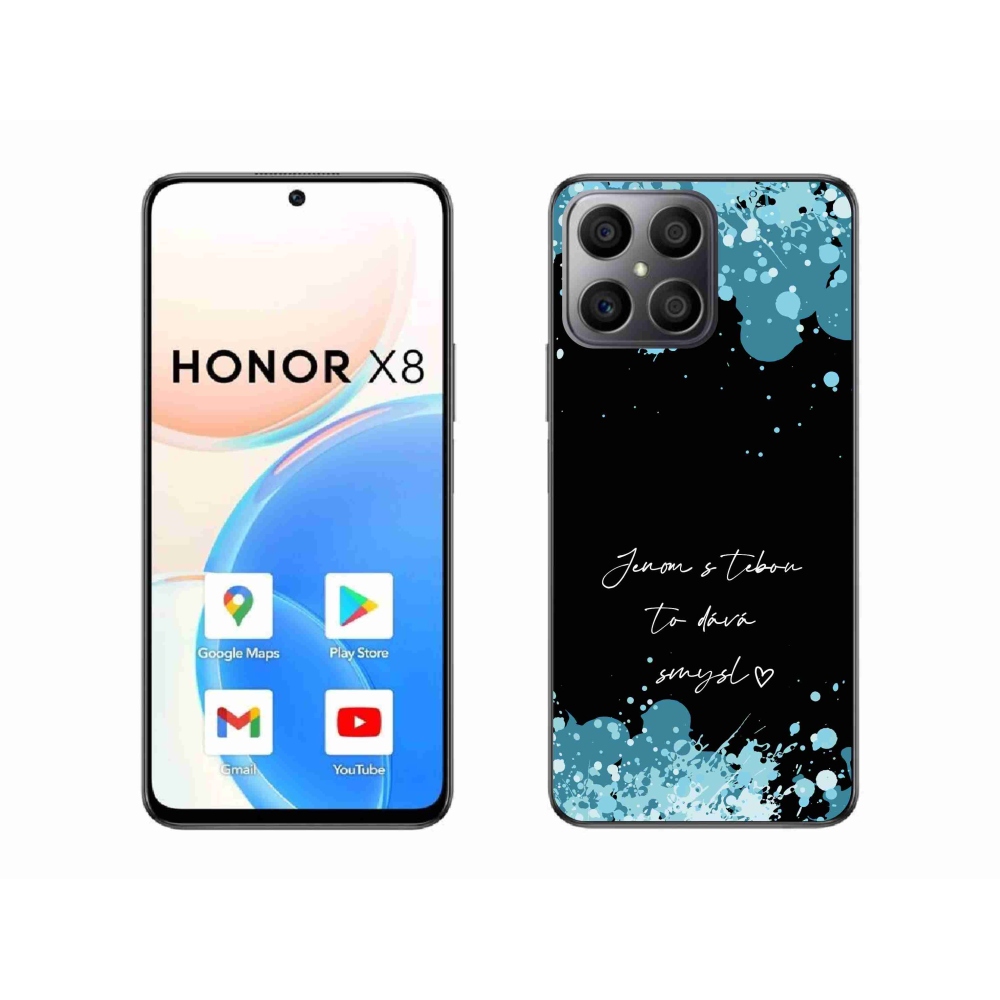Gélový kryt mmCase na Honor X8 4G - zamilovaný text čierne pozadie
