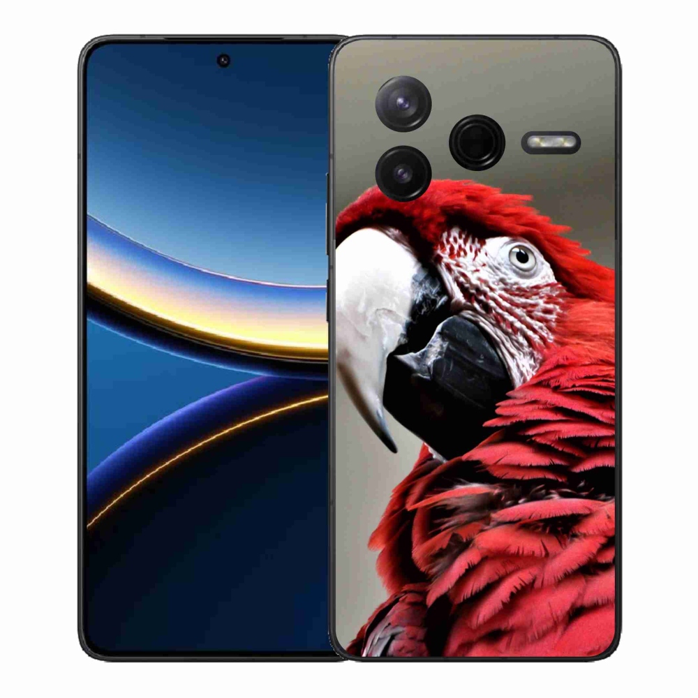 Gélový kryt mmCase na Xiaomi Poco F7 Pro - papagáj ara červený