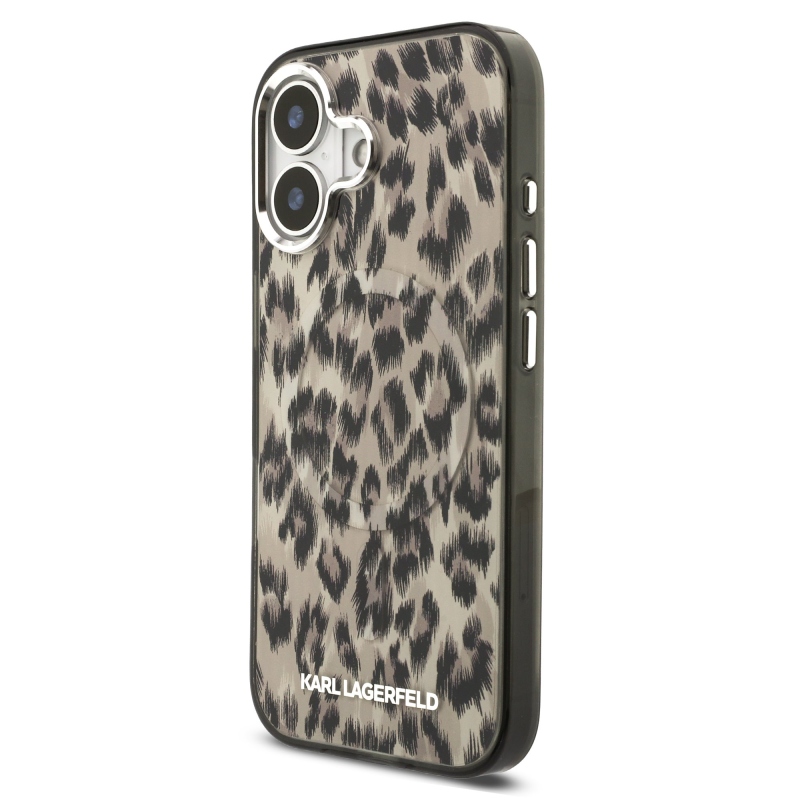 Karl Lagerfeld IML Leopard MagSafe Zadný Kryt pre iPhone 17 Brown