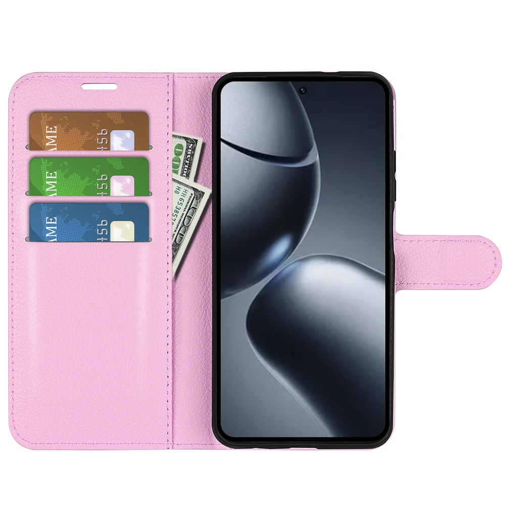 Litchi knižkové púzdro na Xiaomi 15T Pro - ružové
