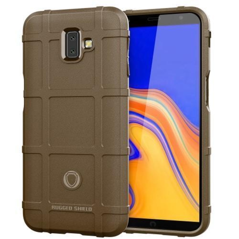 Square gélový obal na mobil Samsung Galaxy J6+ - hnedý