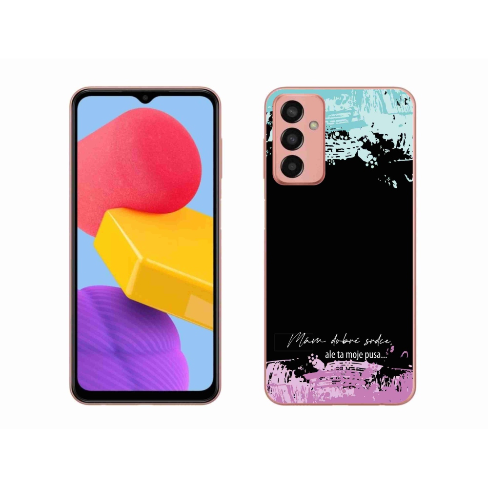 Gélový kryt mmCase na Samsung Galaxy M13 - vtipný text 3 čierne pozadie