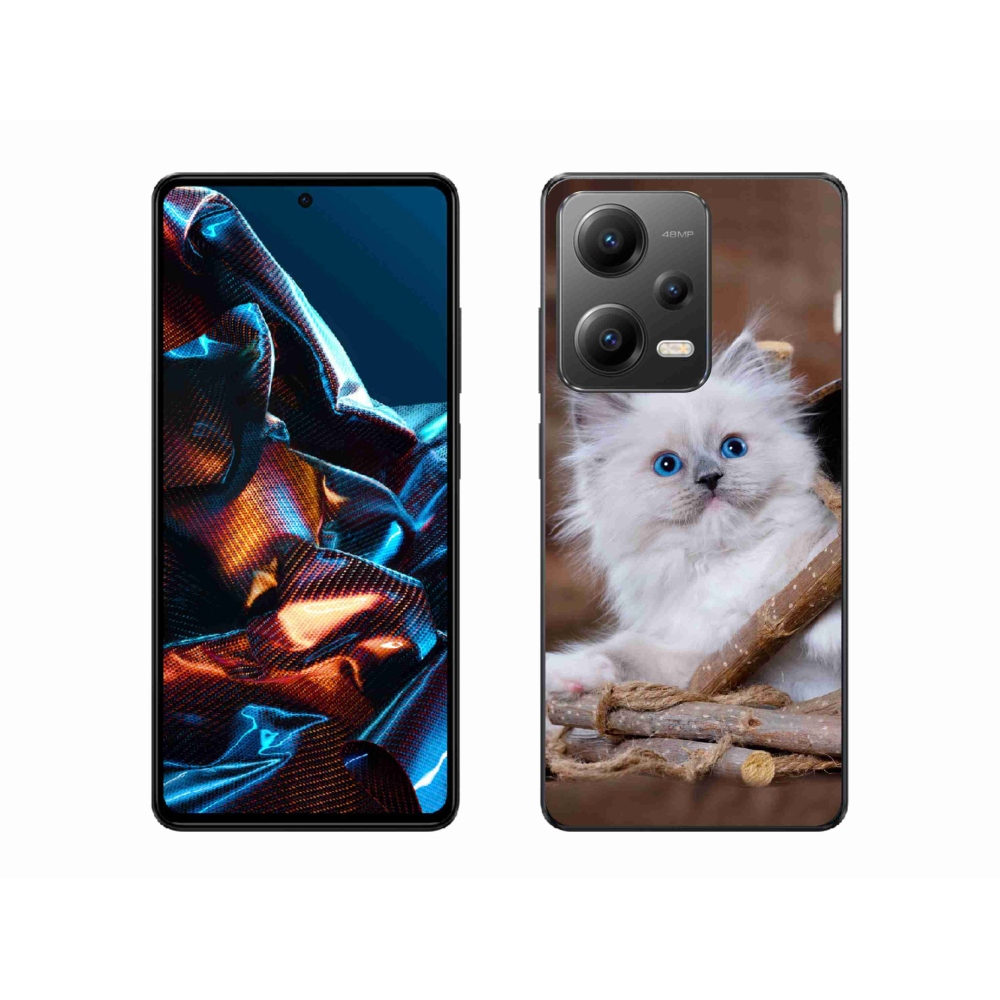 Gélový kryt mmCase na mobil Xiaomi Redmi Note 12 Pro 5G - biele mačiatko