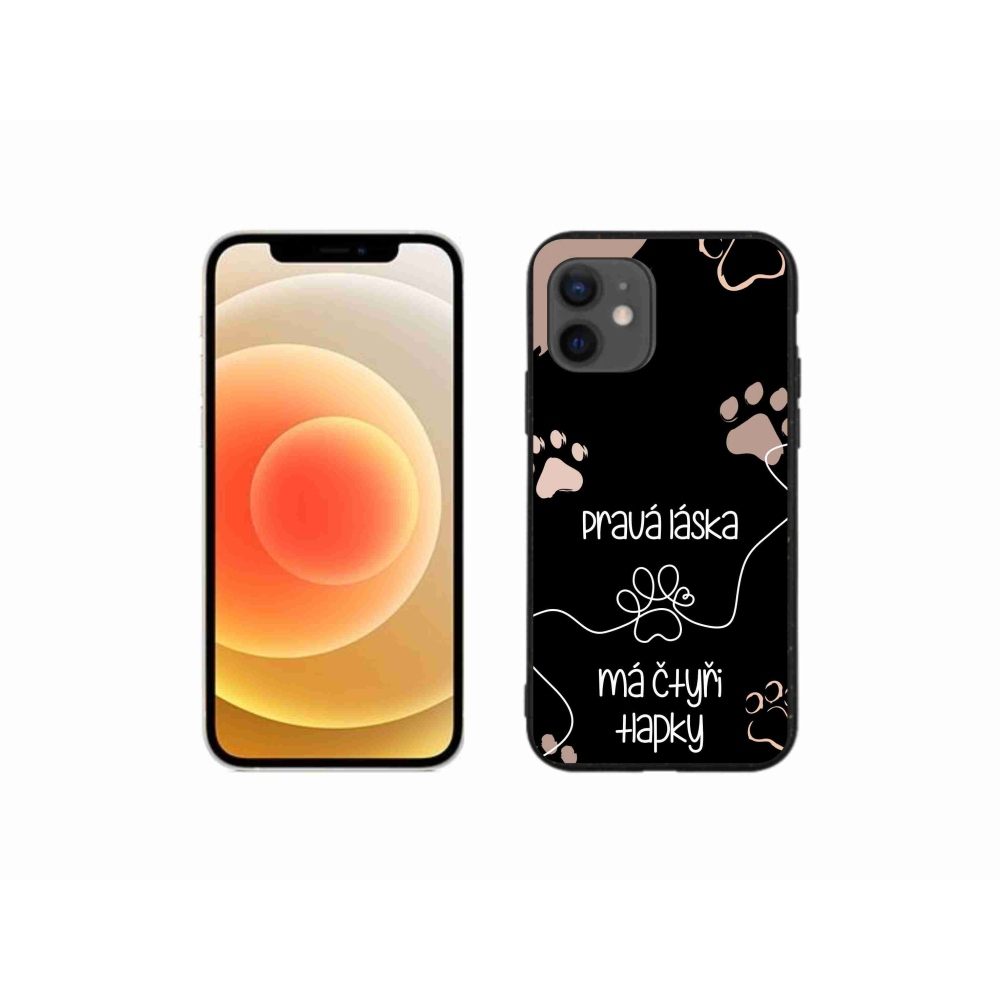 Gélový kryt mmCase na iPhone 12 mini - psí motív 1 čierne pozadie