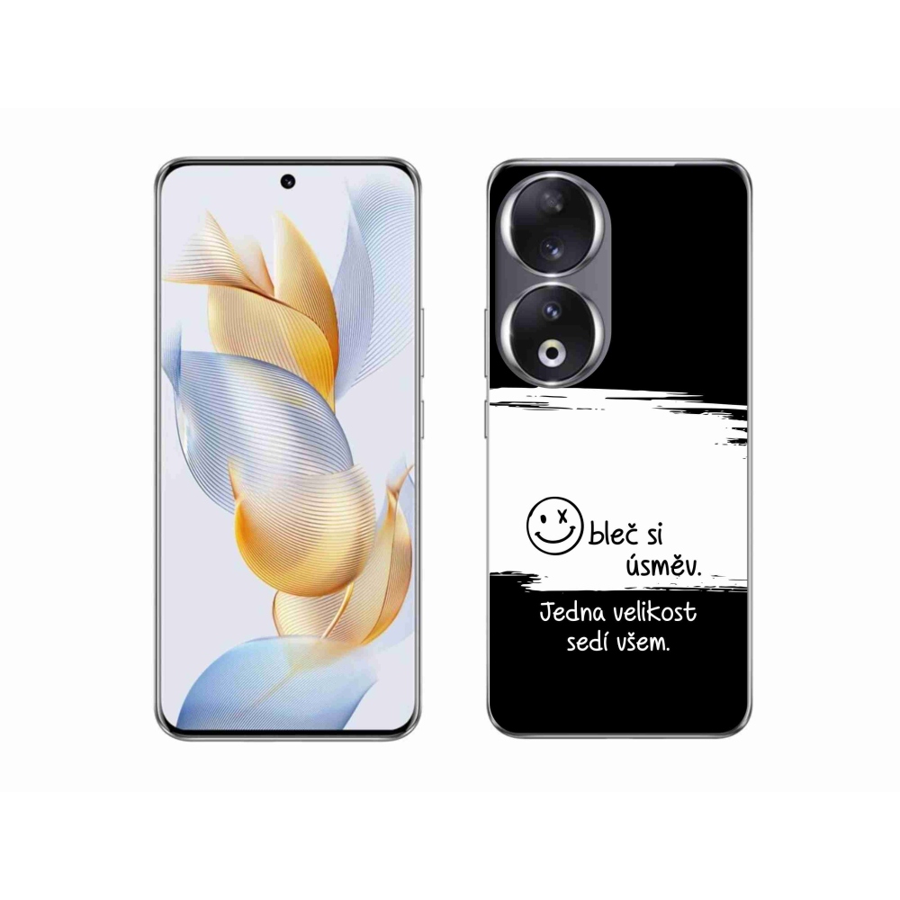 Gélový kryt mmCase na Honor 90 - vtipný text 8 bieločierne pozadie