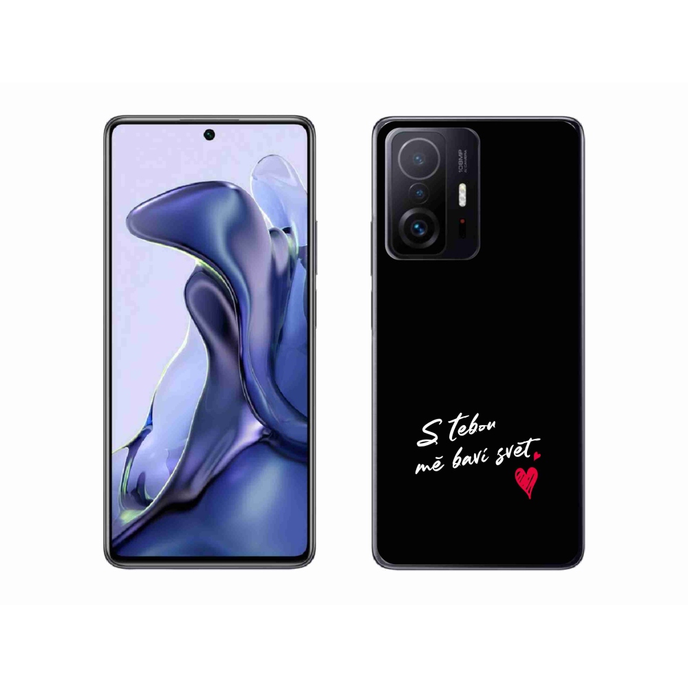 Gélový kryt mmCase na Xiaomi 11T - zamilovaný text 1 čierne pozadie