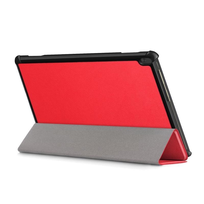 Stand polohovateľné PU kožené puzdro na tablet Lenovo Tab M10 - červené
