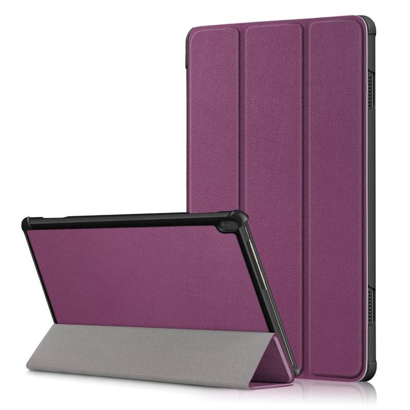 Stand polohovateľné PU kožené puzdro na tablet Lenovo Tab M10 - fialové