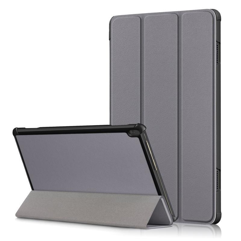 Stand polohovateľné PU kožené puzdro na tablet Lenovo Tab M10 - šedé