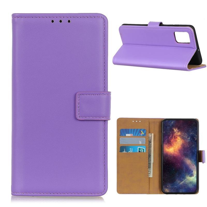 Stand PU kožené peněženkové puzdro na mobil Xiaomi Mi 10T 5G / 10T Pro 5G - fialové