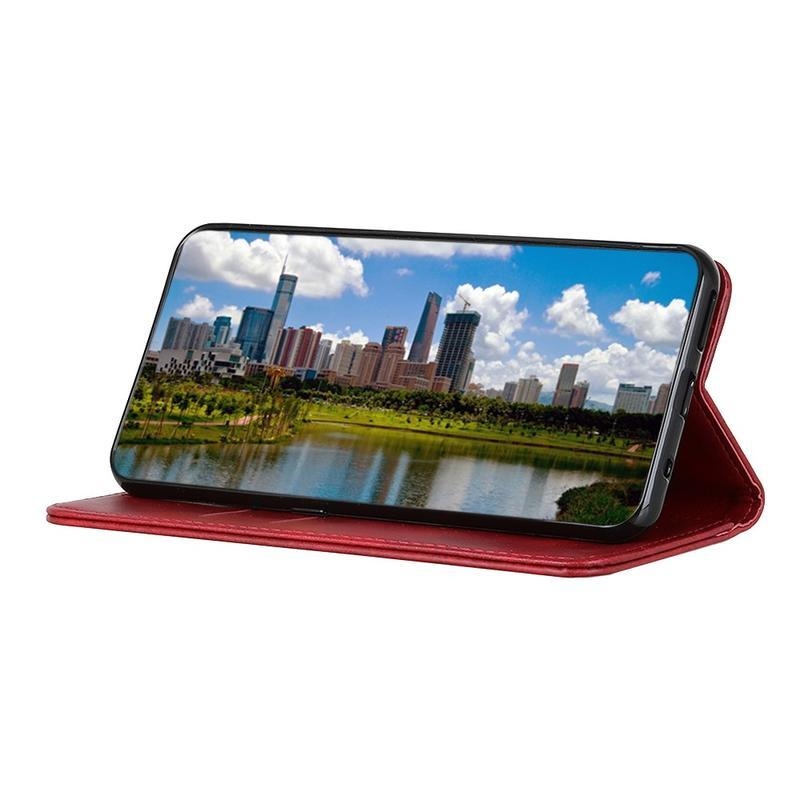 Stand PU kožené peněženkové puzdro na mobil Xiaomi Mi 10T Lite 5G - červené