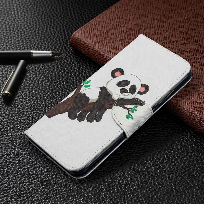 Stand PU kožené peněženkové puzdro na mobil Xiaomi Redmi 8A - panda na strome