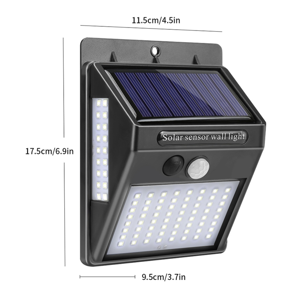 Výkonné LED nástenné osvetlenie na solárnu energiu so senzorom