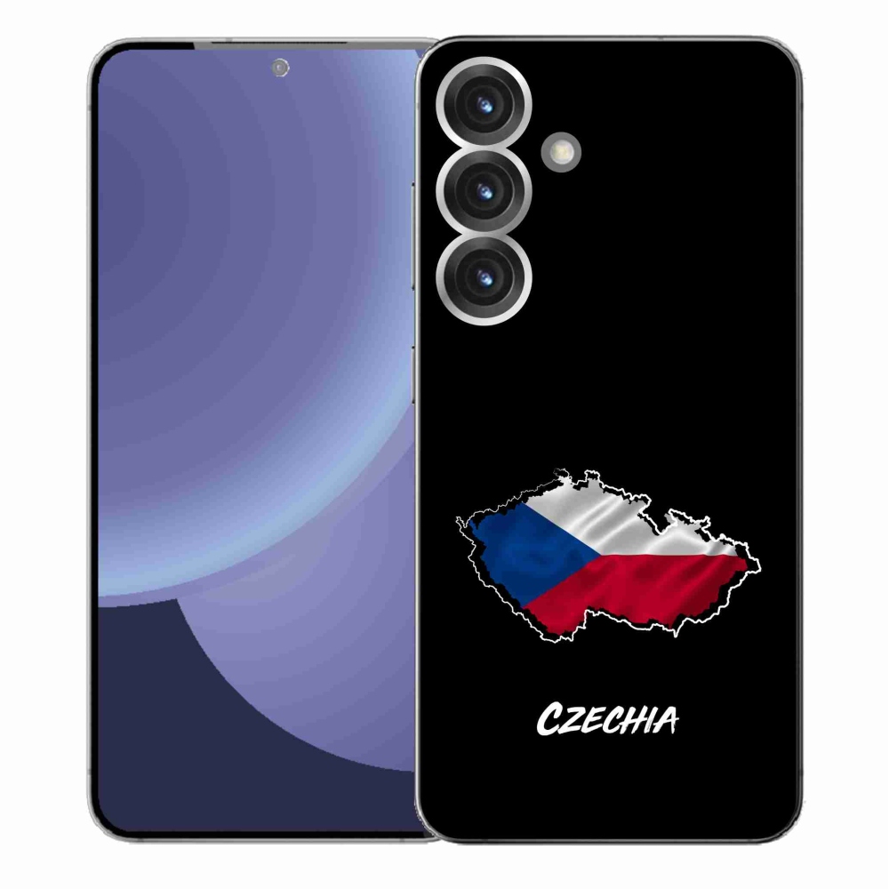 Gélový kryt mmCase na Samsung Galaxy S25+ - Czechia čierne pozadie