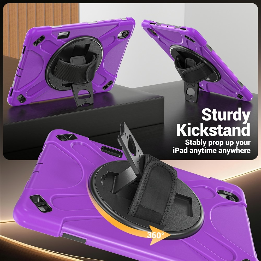 Strap odolný kryt s držiakom na ruku a ramenným popruhom na Samsung Galaxy Tab S12+ - fialový