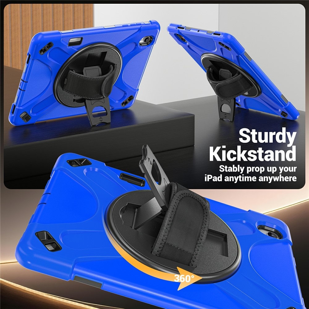 Strap odolný kryt s držiakom na ruku a ramenným popruhom na Samsung Galaxy Tab S12+ - modrý