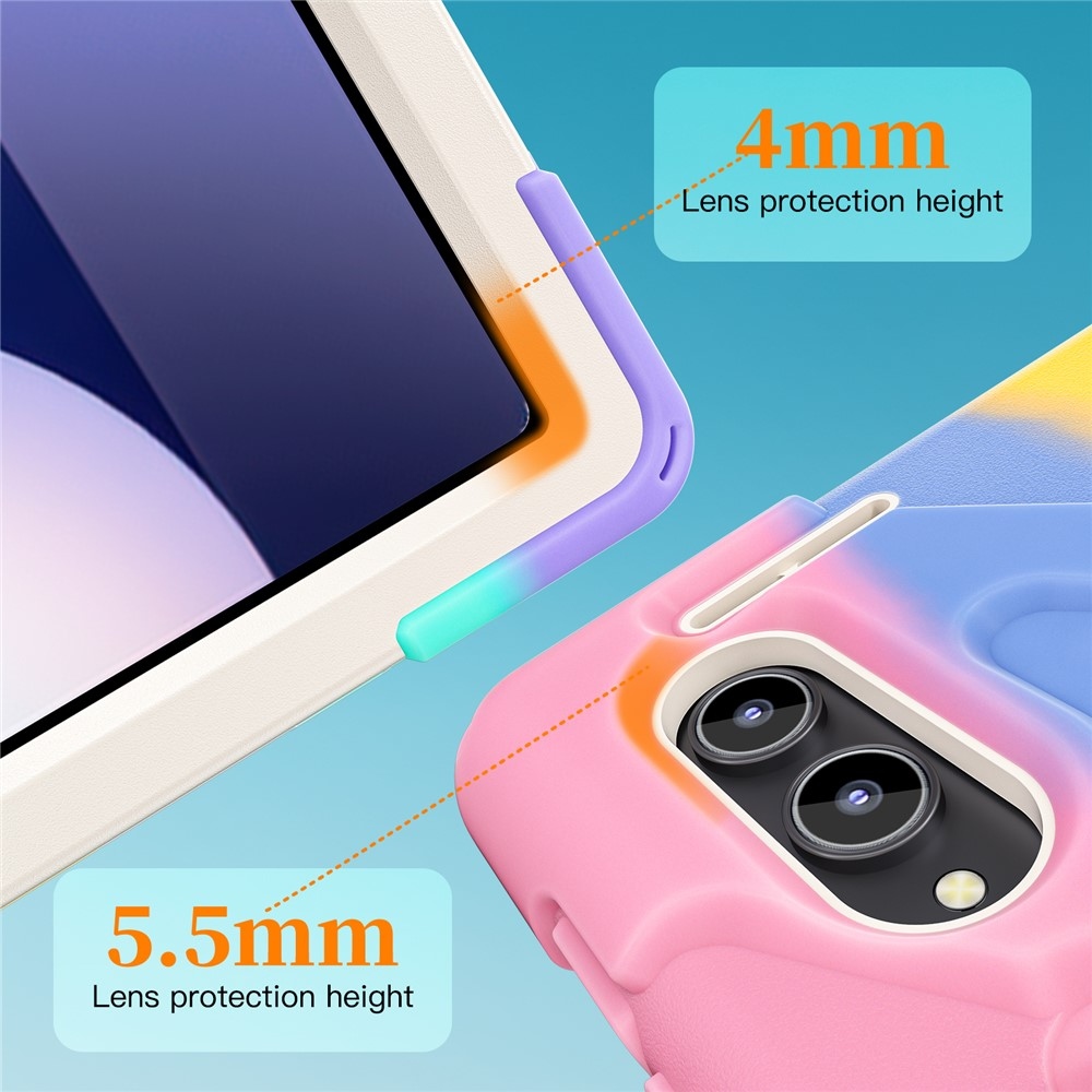 Strap odolný kryt s držiakom na ruku a ramenným popruhom na Samsung Galaxy Tab S12 Ultra/S11 Ultra - farebné pruhy