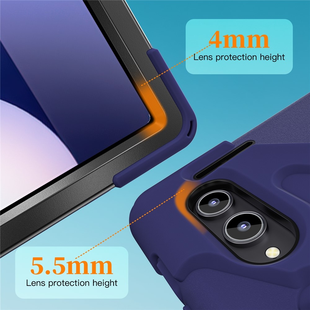 Strap odolný kryt s držiakom na ruku a ramenným popruhom na Samsung Galaxy Tab S12 Ultra/S11 Ultra - modrý