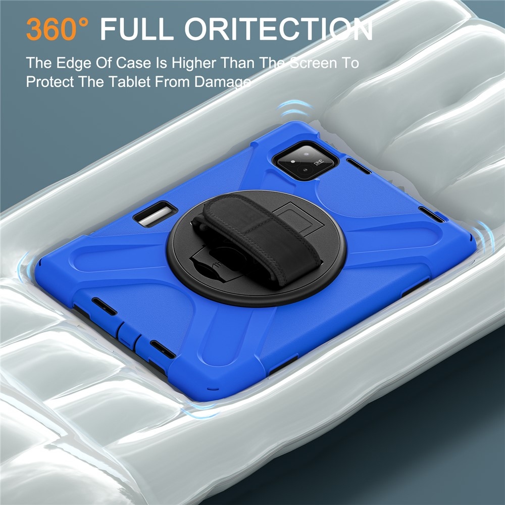 Strap odolný kryt s držiakom na ruku a ramenným popruhom na Xiaomi Pad 8/8 Pro/7/7 Pro - modrý