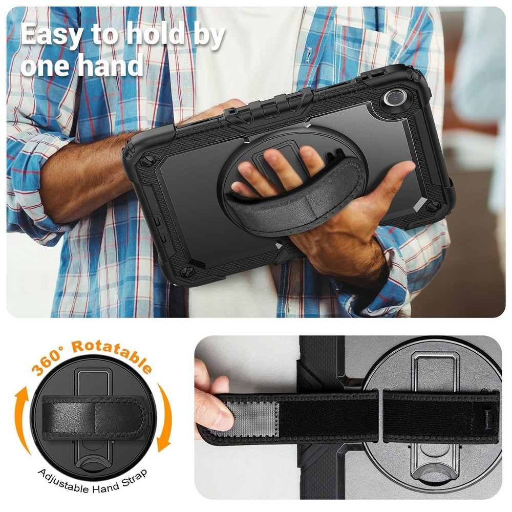 Strap odolný kryt s držiakom na ruku a ramenným popruhom na Xiaomi Redmi Pad 2 9.7 - čierny
