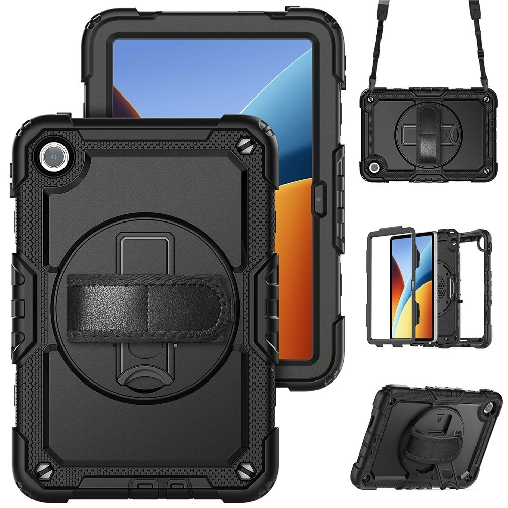 Strap odolný kryt s držiakom na ruku a ramenným popruhom na Xiaomi Redmi Pad 2 9.7 - čierny