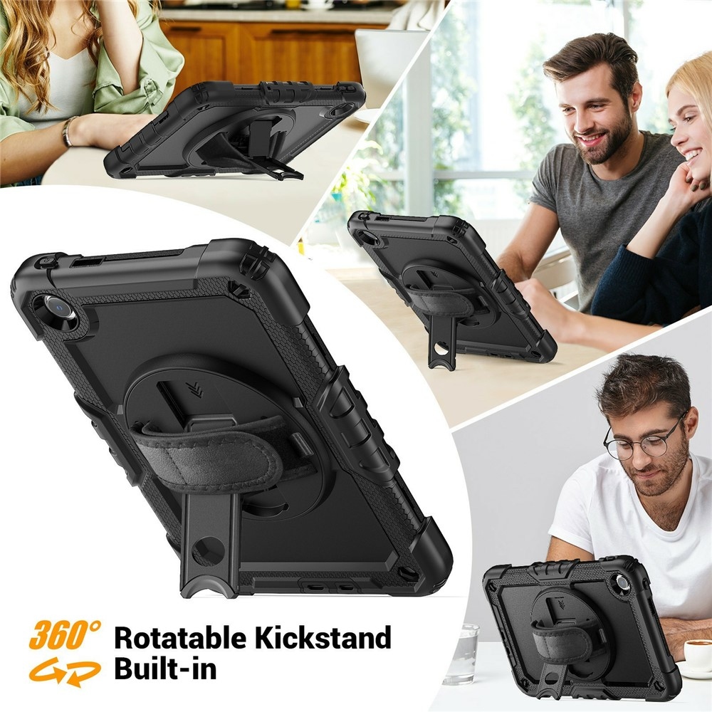 Strap odolný kryt s držiakom na ruku a ramenným popruhom na Xiaomi Redmi Pad 2 9.7 - čierny