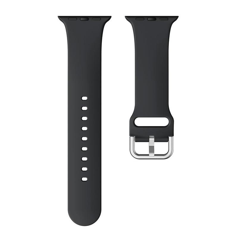 Strap silikónový remienok na Apple Watch 5/4 40mm, 3/2/1 38mm - čierny