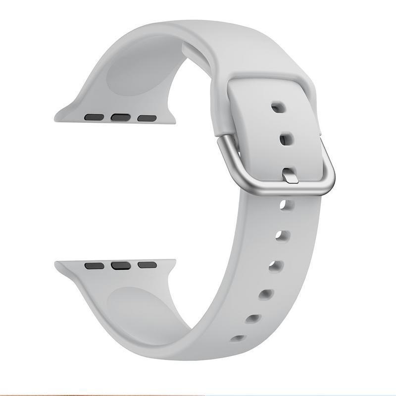 Strap silikónový remienok na Apple Watch 5/4 40mm, 3/2/1 38mm - svetlošedý