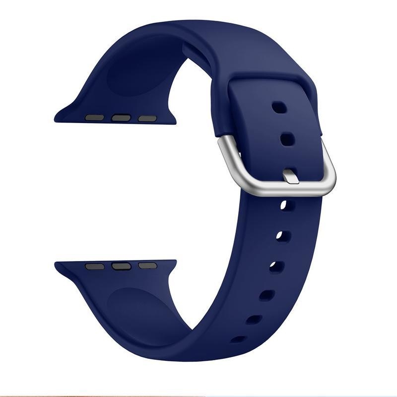 Strap silikónový remienok na Apple Watch 5/4 40mm, 3/2/1 38mm - tmavomodrý