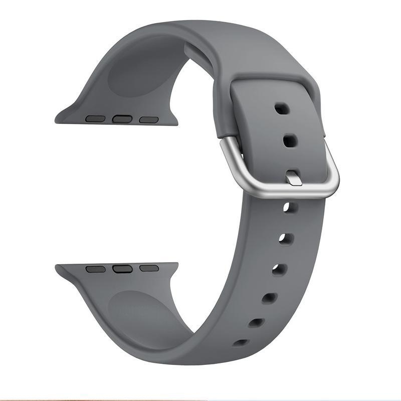 Strap silikónový remienok na Apple Watch 5/4 40mm, 3/2/1 38mm - tmavošedý