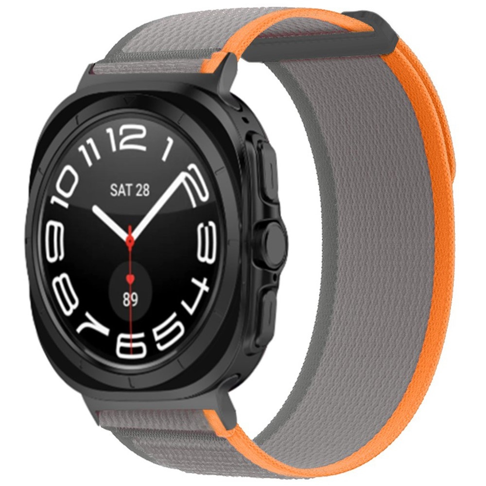 Strappe nylonový remienok na Samsung Galaxy Watch Ultra (2025) 47mm - oranžový/sivý