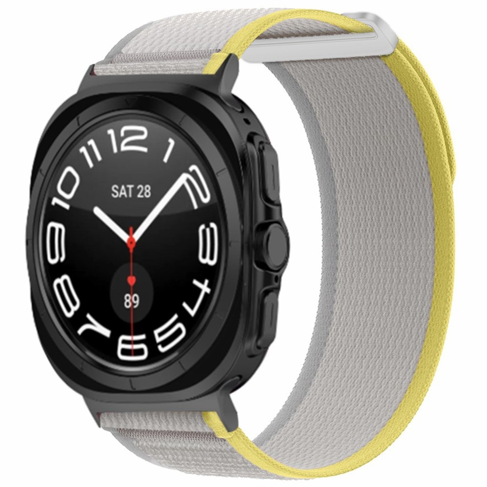 Strappe nylonový remienok na Samsung Galaxy Watch Ultra (2025) 47mm - žltý/sivý