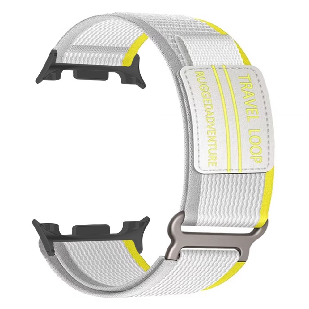 Strappy nylonový remienok na Samsung Galaxy Watch9 40mm/44mm/Watch8 44mm/40mm/Watch8 Classic 46mm - béžový
