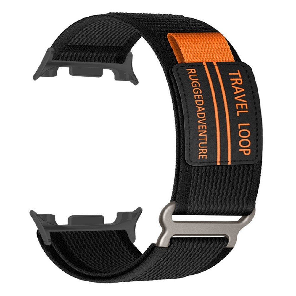 Strappy nylonový remienok na Samsung Galaxy Watch9 40mm/44mm/Watch8 44mm/40mm/Watch8 Classic 46mm - čierny