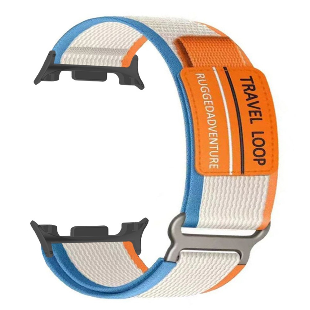Strappy nylonový remienok na Samsung Galaxy Watch9 40mm/44mm/Watch8 44mm/40mm/Watch8 Classic 46mm - oranžový/béžový